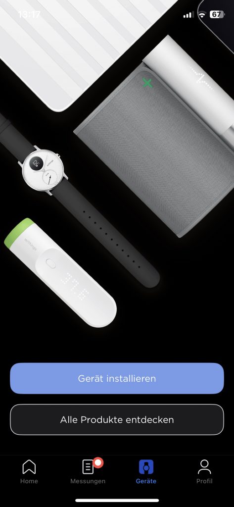 Withings BPM Connect Blutdruckmessgerät App Gerät hinzufügen 1