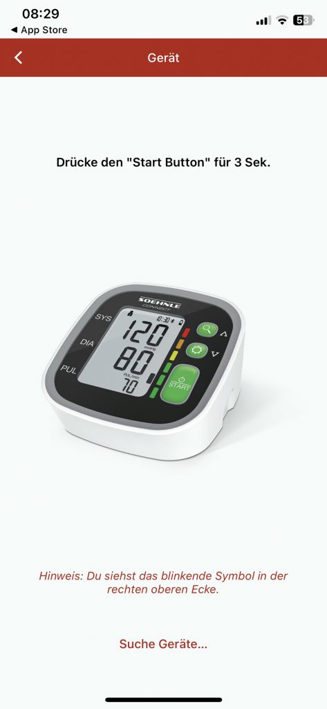 Soehnle Systo Connect 300 Blutdruckmessgerät Einrichten App 1