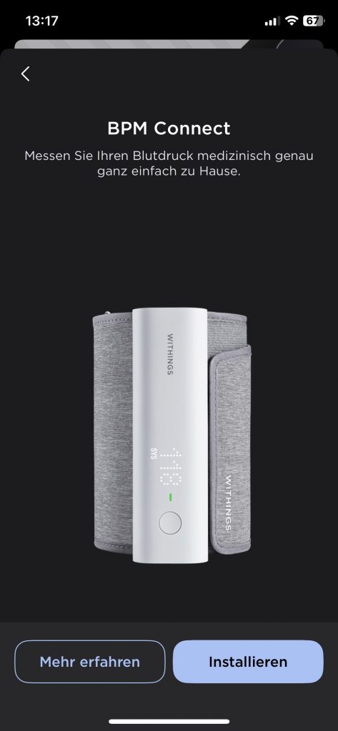 Withings BPM Connect Blutdruckmessgerät App Gerät hinzufügen 4