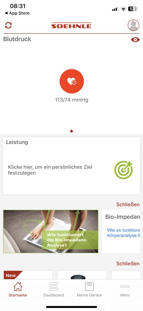 Soehnle Systo Connect 300 Blutdruckmessgerät Messwerte App 1