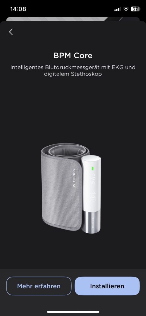 Withings BPM Core Blutdruckmessgerät App Gerät hinzufügen 4