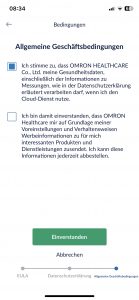 Omron RS7 Intelli IT Blutdruckmessgerät Einrichtung App AGB