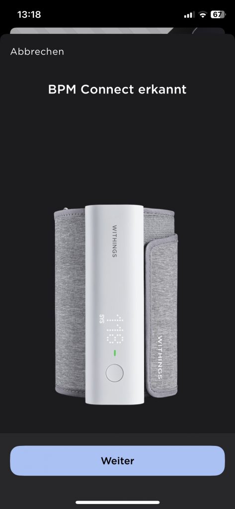 Withings BPM Connect Blutdruckmessgerät App Gerät hinzufügen 7