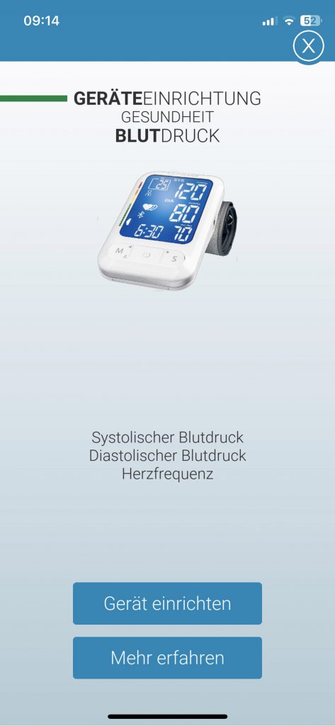 Medisana BU 584 Connect Blutdruckmessgerät App Verbindung 1