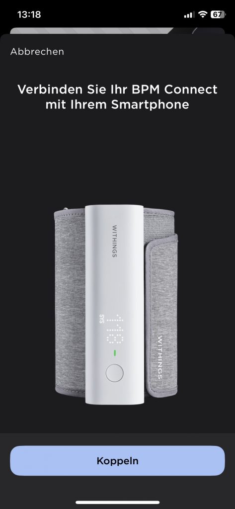 Withings BPM Connect Blutdruckmessgerät App Gerät hinzufügen 8