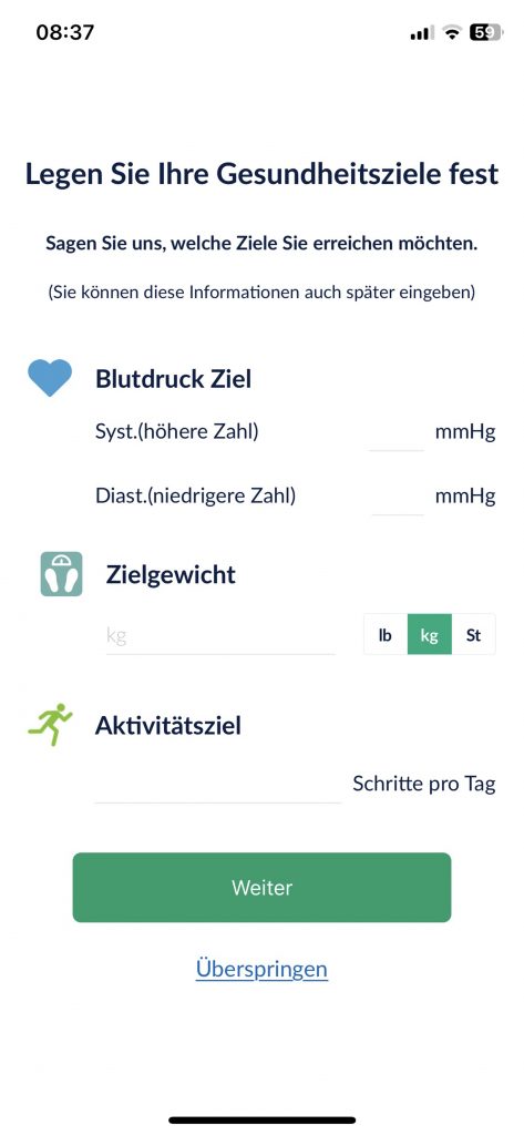 Omron RS7 Intelli IT Blutdruckmessgerät Einrichtung App Gesundheitsziele