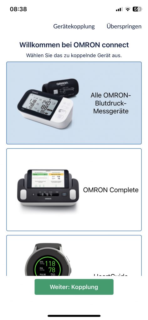 Omron RS7 Intelli IT Blutdruckmessgerät Einrichtung App koppeln