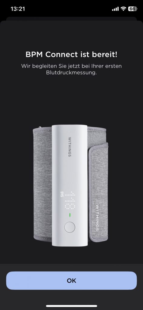 Withings BPM Connect Blutdruckmessgerät App Gerät bereit