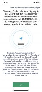 Omron RS7 Intelli IT Blutdruckmessgerät Einrichtung App Standort 1