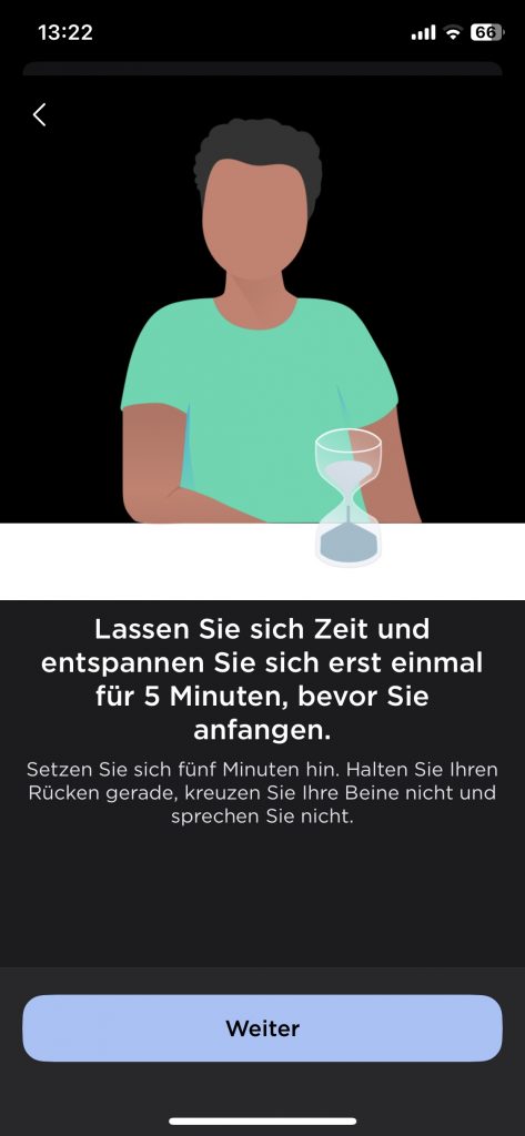 Withings BPM Connect Blutdruckmessgerät App erste Messung 1