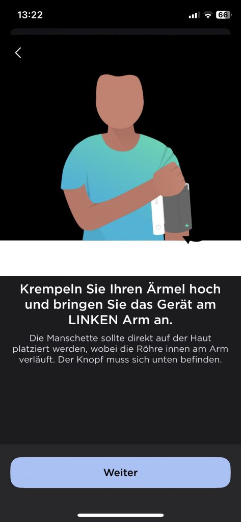 Withings BPM Connect Blutdruckmessgerät App erste Messung 2