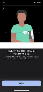 Withings BPM Core Blutdruckmessgerät App erste Messung 3