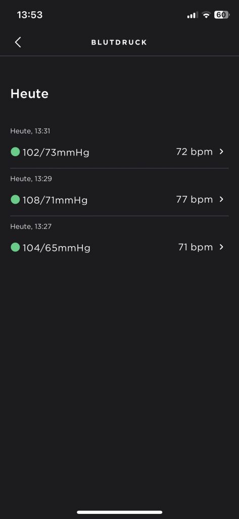 Withings BPM Connect Blutdruckmessgerät App Messwerte Blutdruck 3