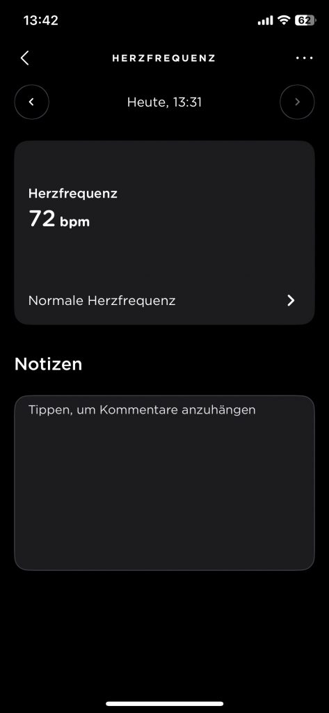 Withings BPM Connect Blutdruckmessgerät App Messwerte Puls