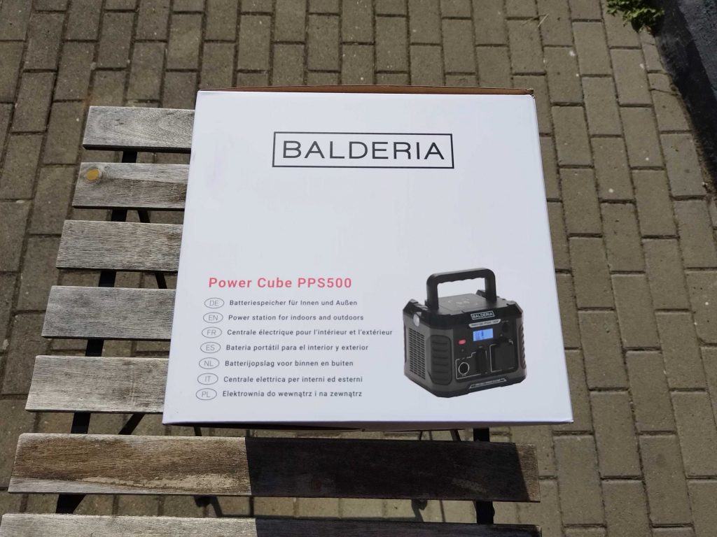 BALDERIA Power Cube PPS 500 Powerstation Verpackung von hinten