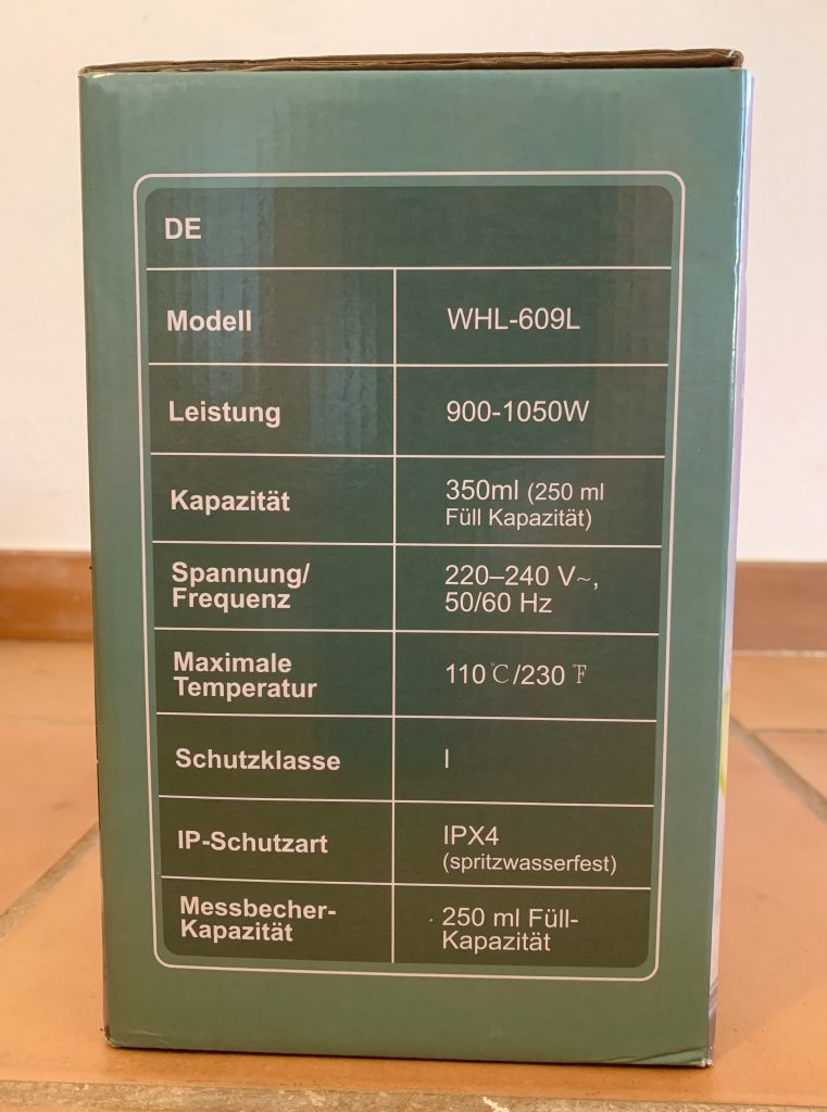 BEMKUUFGLI Handdampfreiniger Verpackung von der Seit 2
