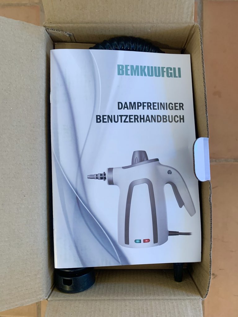 BEMKUUFGLI Handdampfreiniger geöffneter Karton