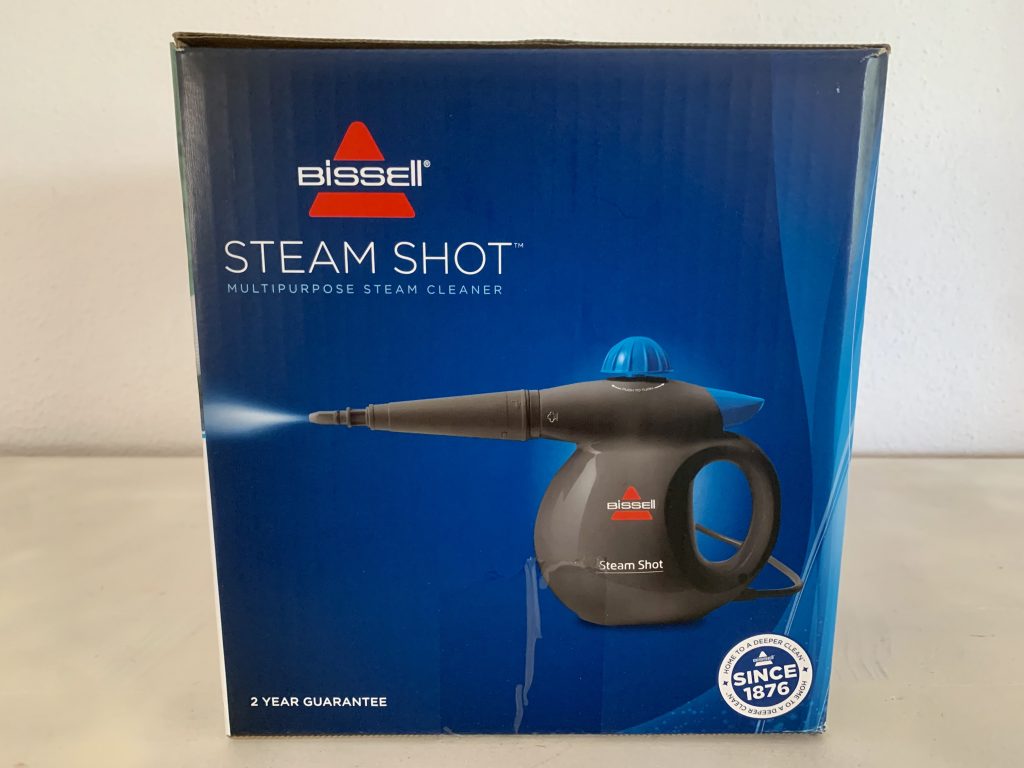 Bissell 2635J SteamShot Titanium Handdampfreiniger Verpackung von rechter Seite