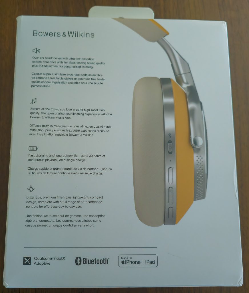 Bowers & Wilkins Px8 Over-Ear-Kopfhörer Verpackung Rückseite