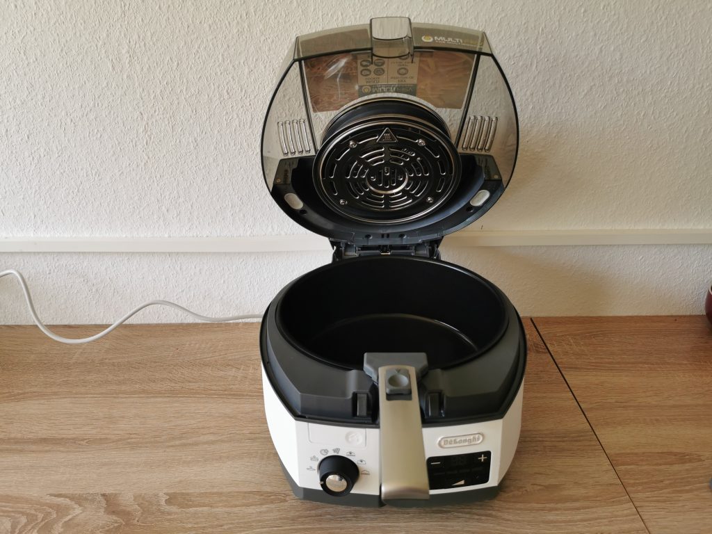 De'Longhi MultiFry Extra Chef Heißluftfritteuse Deckel geöffnet