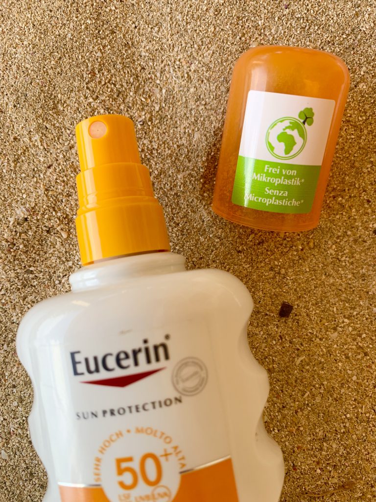 EUCERIN Sensitive Protect Kids Sun Spray 50+ Sonnencreme Verschluss Nahansicht