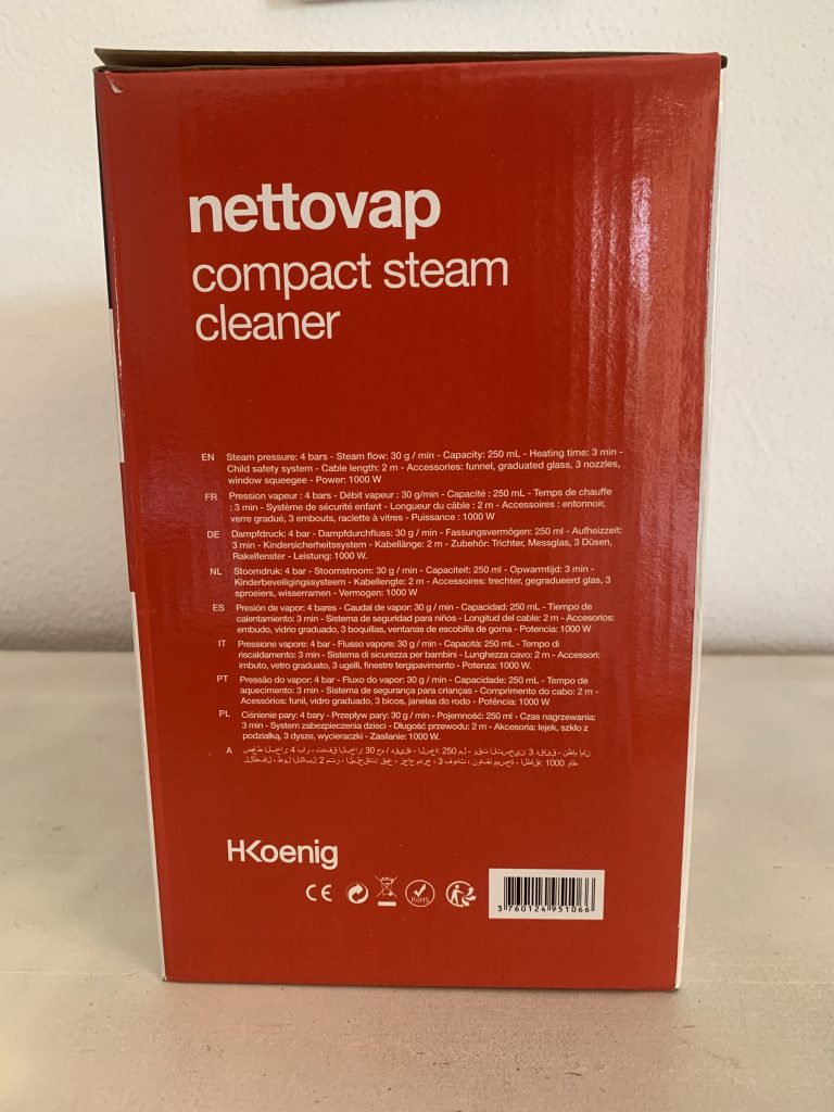 H.Koenig Handdampfreiniger Verpackung von der Seite 1