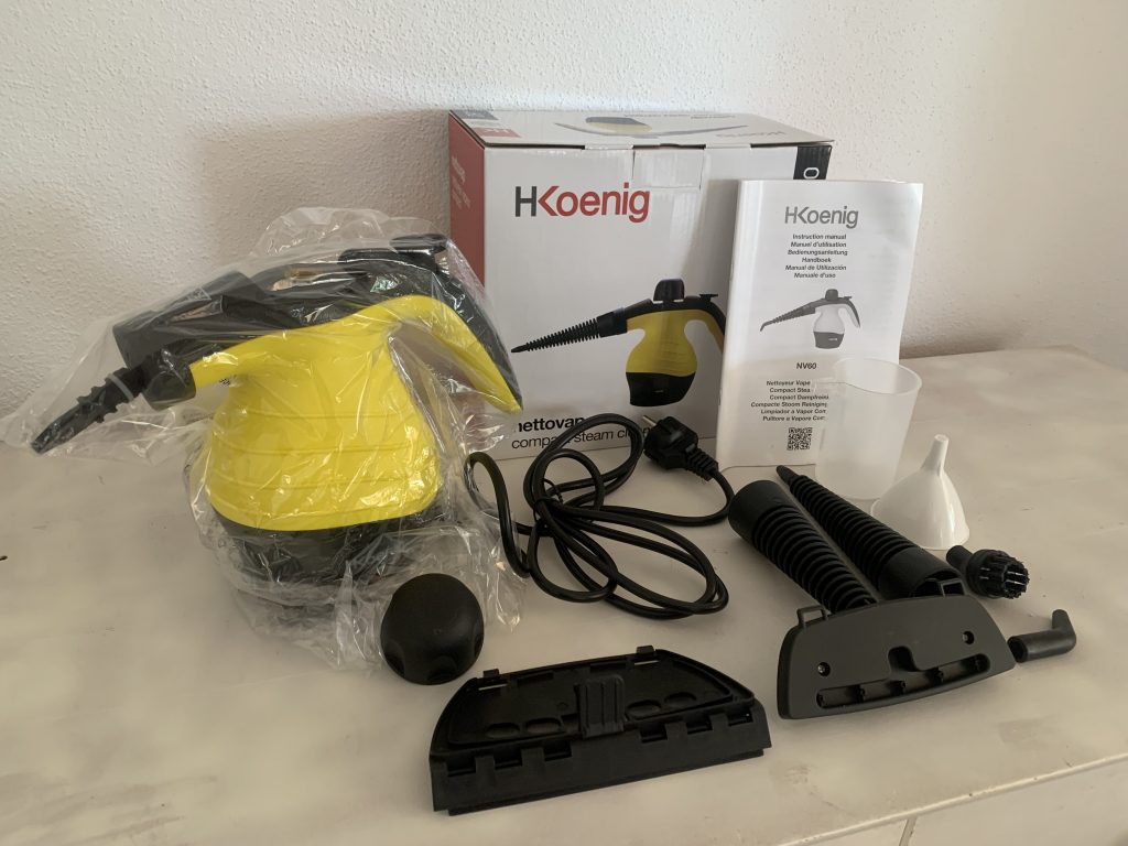 H.Koenig Handdampfreiniger ausgepackt mit Zubehör