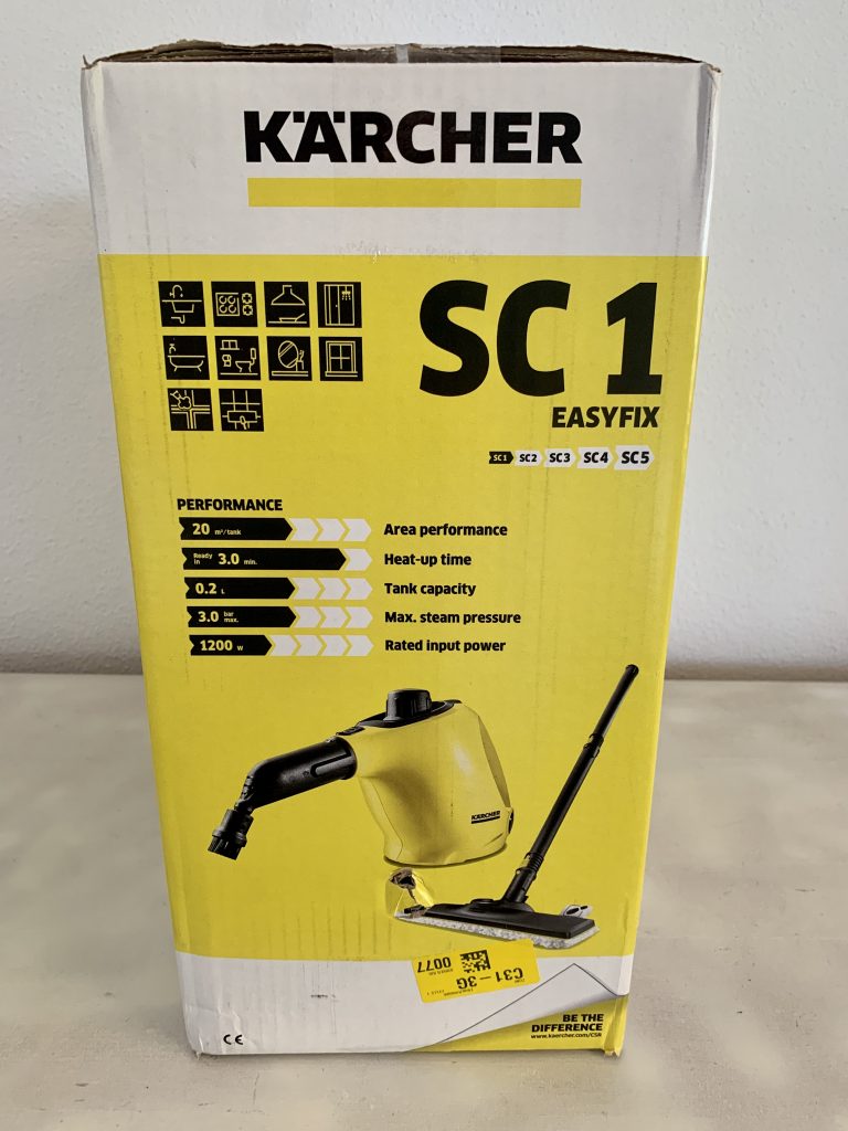Kärcher Dampfreiniger SC 1 EasyFix Handdampfreiniger Endergebnis Kochfeldtest von der Seite