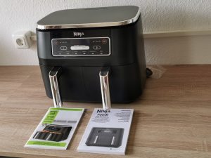 Ninja Foodie Dual Heißluftfritteuse mit Rezeptheft und Anleitung