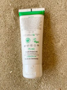 PAEDIPROTECT Gebirgssonnencreme Tube von hinten