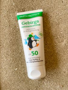 PAEDIPROTECT Gebirgssonnencreme Verpackung von vorne