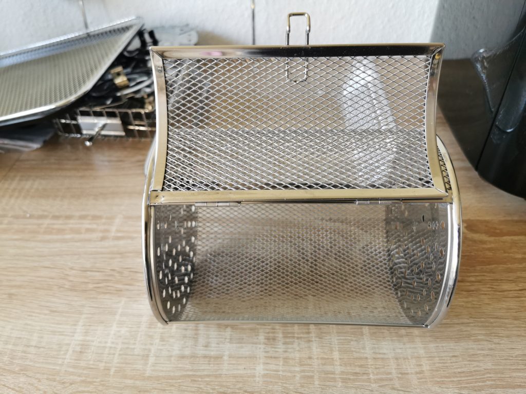 Rosenstein und Söhne Heißluftfritteuse Drehkorb geöffnet