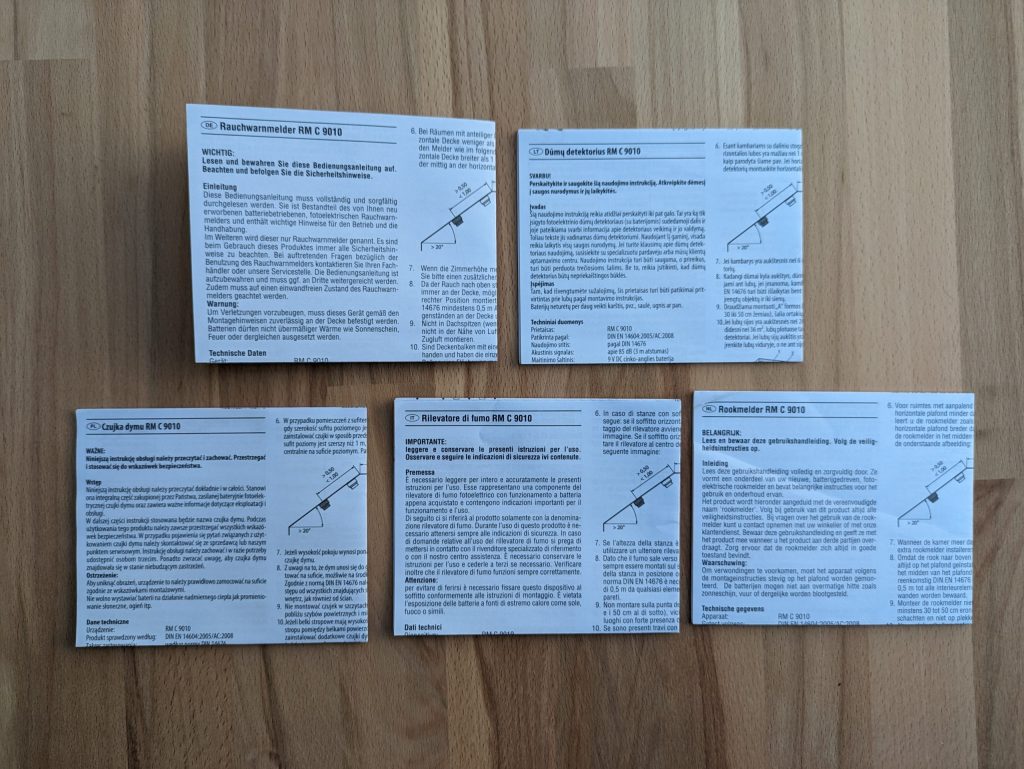 Alle Faltzettel des Brennenstuhl RM C 9010 Rauchmelders