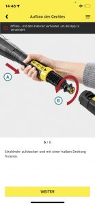 Anleitung der App zum Einsteck der Düse des Kärcher K7 Hochdruckreinigers