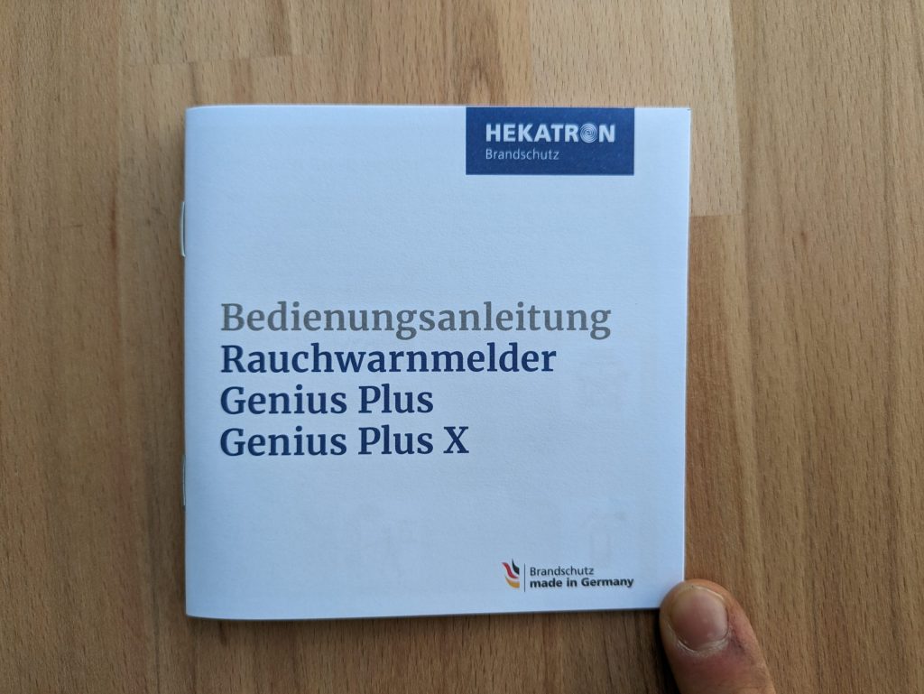 Bedienungsanleitung des Hekatron Genius Plus X Rauchmelders