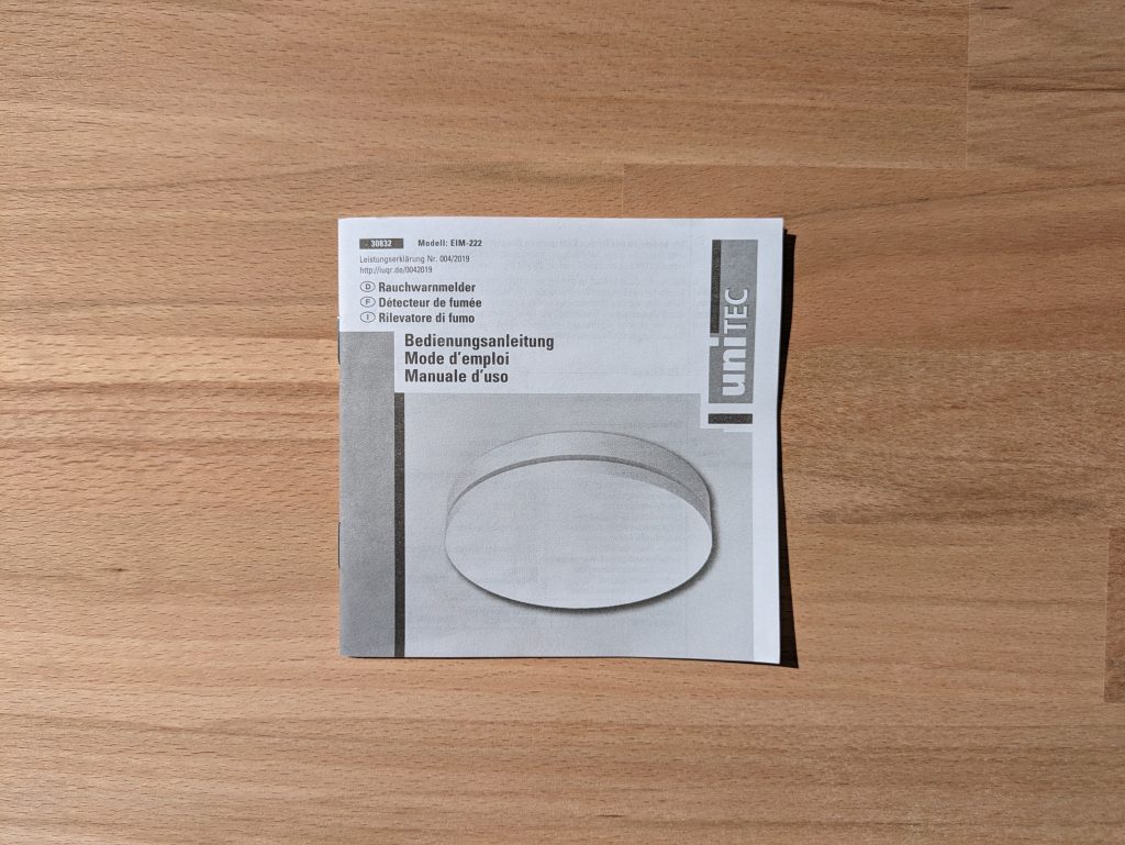 Bedienungsanleitung des UNITEC® Design Rauchmelders