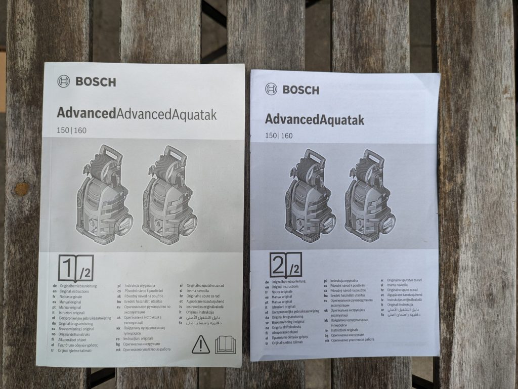 Bedienungsanleitungg des Bosch AdvancedAquatak 160 Hochdruckreinigers