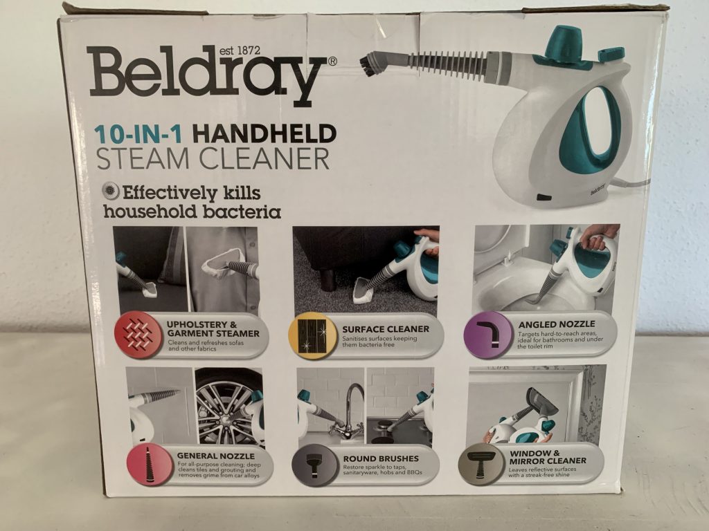 Beldray BEL0701TQN-VDE 10-in-1 Handdampfreiniger Verpackung von hinten