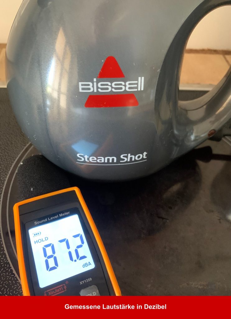 Bissell 2635J SteamShot Titanium Handdampfreiniger Lautstärke in Dezibel