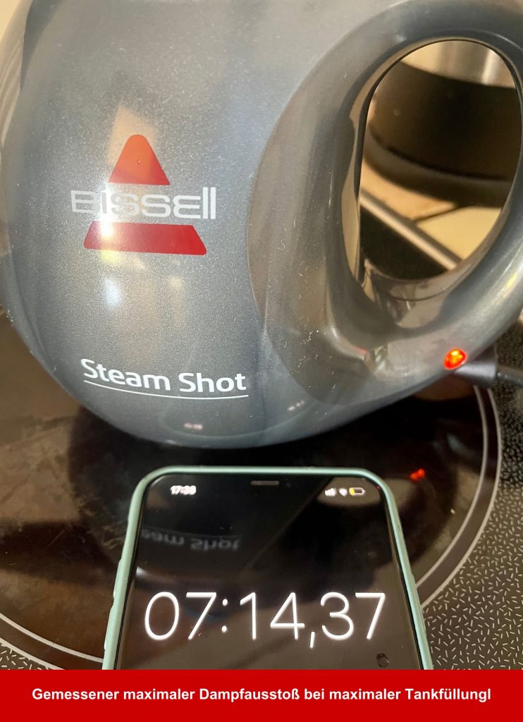 Bissell 2635J SteamShot Titanium Handdampfreiniger maximaler Dampfausstoß