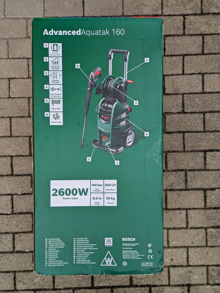 Bosch AdvancedAquatak 160 Hochdruckreiniger Verpackung hinten