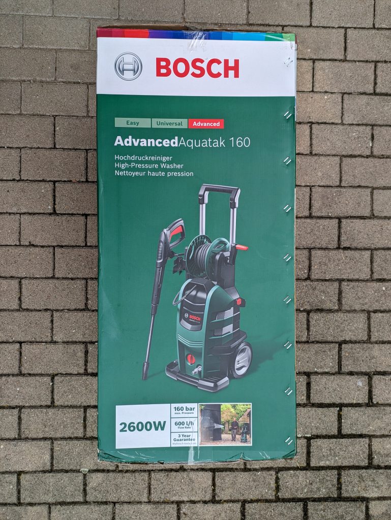 Bosch AdvancedAquatak 160 Hochdruckreiniger Verpackung links