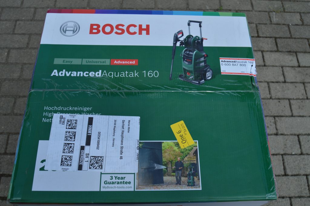 Bosch AdvancedAquatak 160 Hochdruckreiniger Verpackung von oben