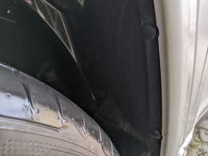 Bosch AdvancedAquatak 160 Hochdruckreinigers hinterer Radkasten nach der Reinigung