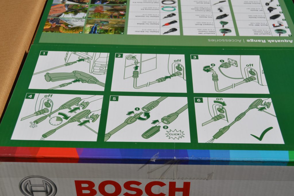 Bosch Aquatak 130 Hochdruckreiniger Verpackung Nutzungsanweisung Fernansicht