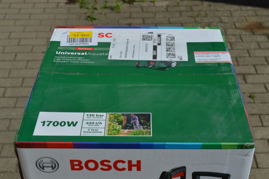 Bosch Aquatak 130 Hochdruckreiniger Verpackung von oben