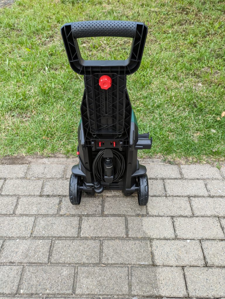 Bosch Aquatak 130 Hochdruckreiniger von hinten aufgeklappter Griff