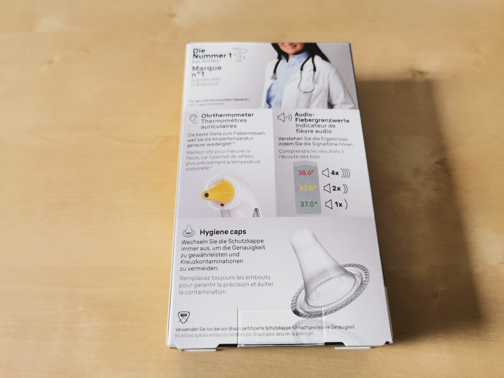Braun Thermoscan 3 Fieberthermometer Verpackung hinten