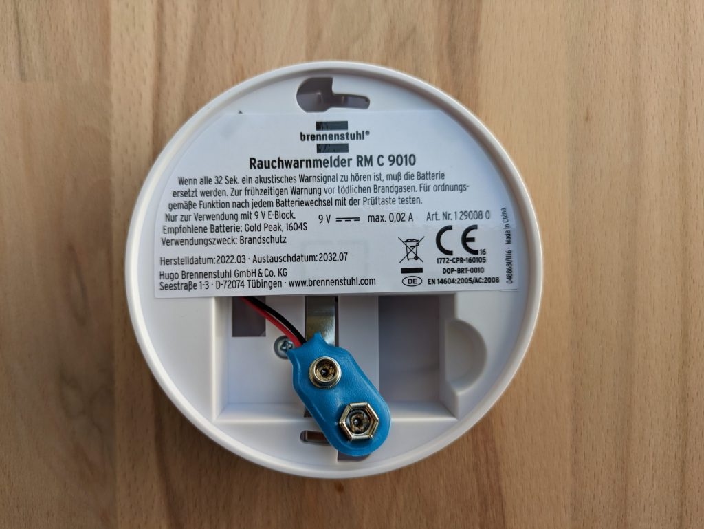 Brennenstuhl RM C 9010 Rauchmelder von hinten