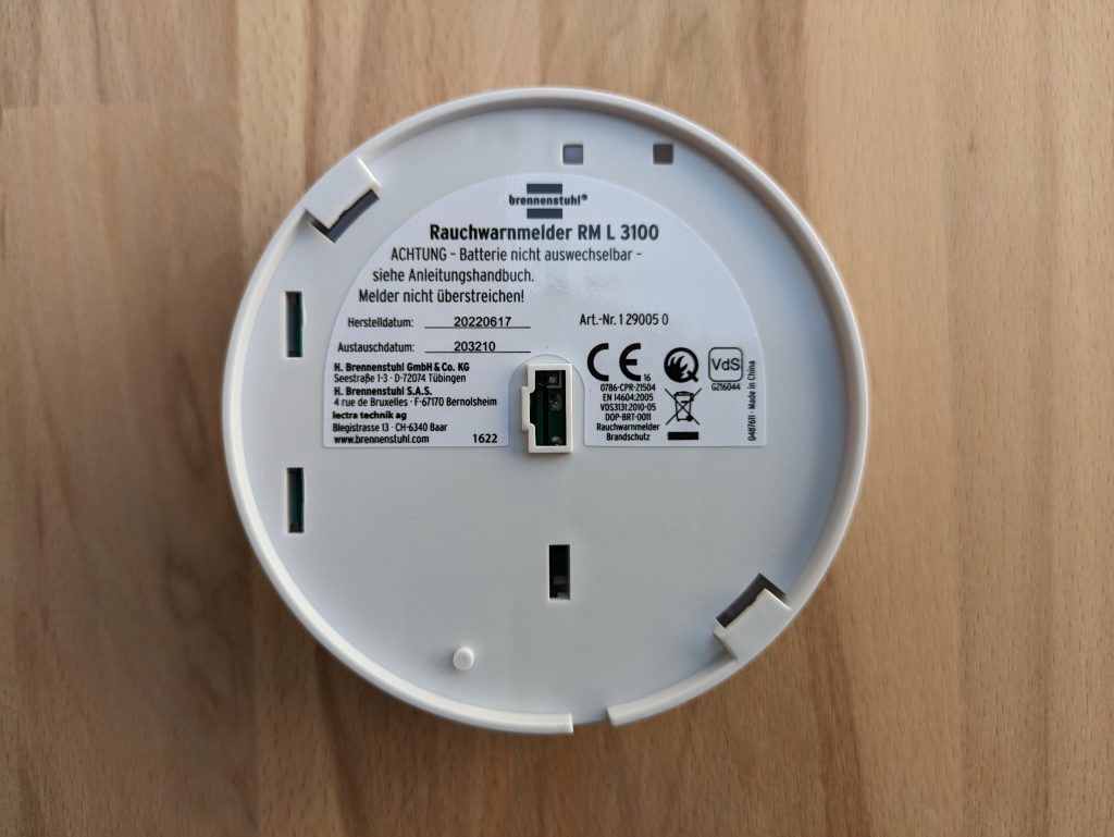 Brennenstuhl RM L 3100 Rauchmelder von hinten